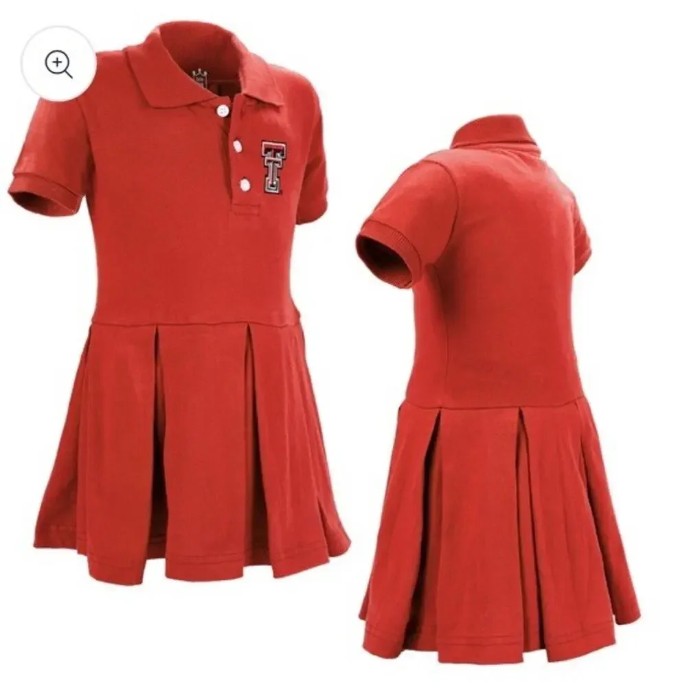 Little King Ncaa Short Sleeve Polo Dress-Texas Tech/ TT Sz: 6 Months